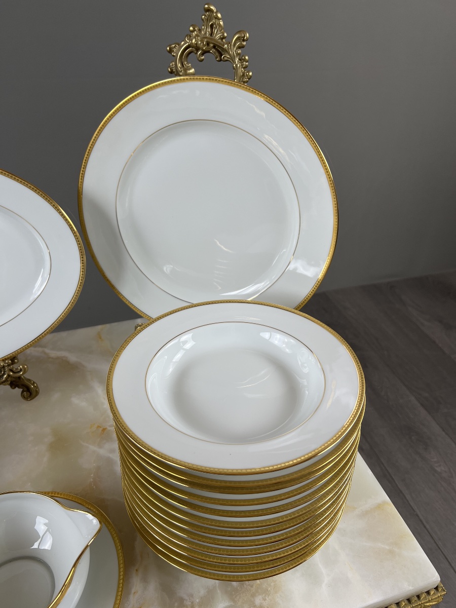 Jammey-seignolles Limoges Porcelain Dinner Service, Montreuil Model, 30 Pieces-photo-3