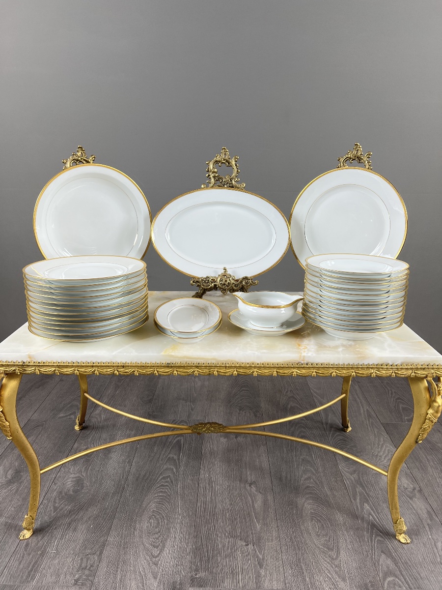Jammey-seignolles Limoges Porcelain Dinner Service, Montreuil Model, 30 Pieces-photo-7