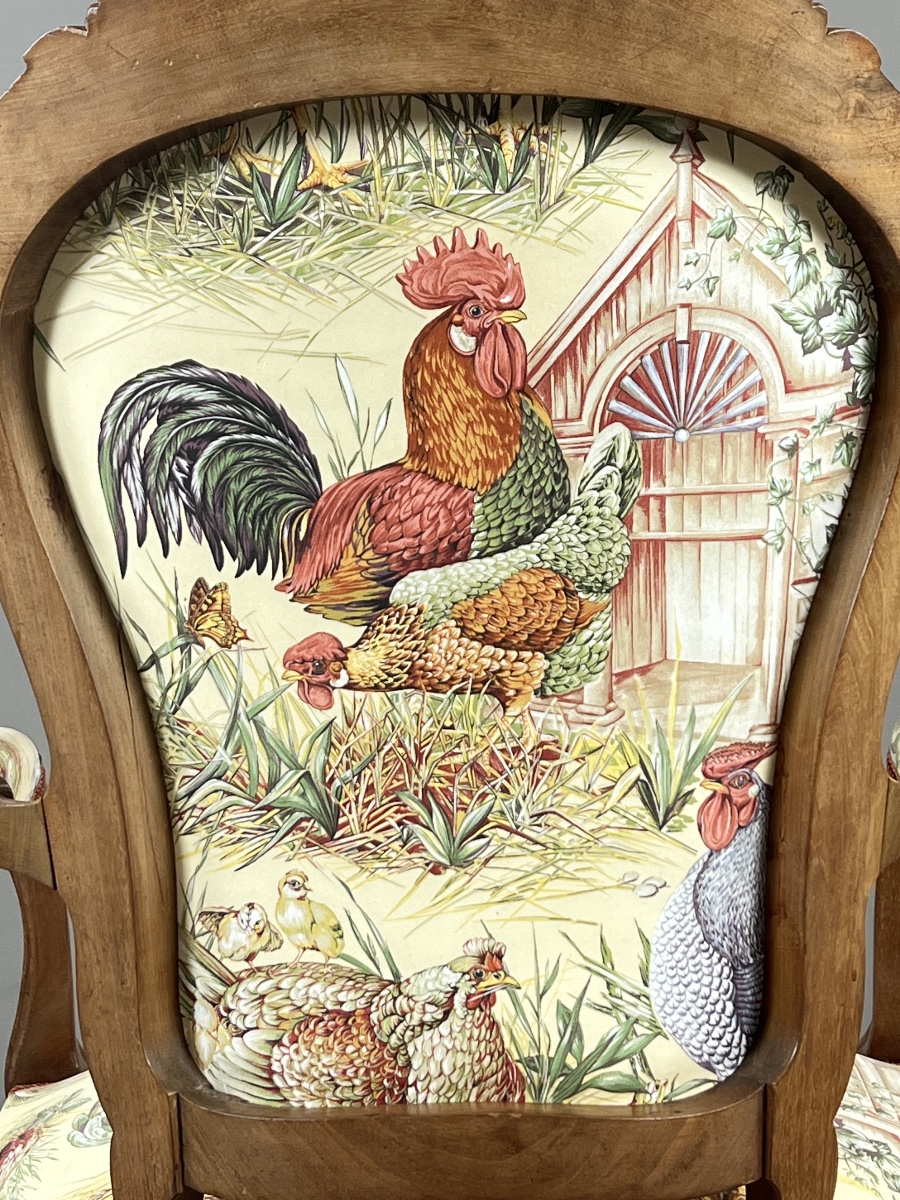 Antique Armchair In Carved Wood, Napoleon III Period, 19th Century-photo-5