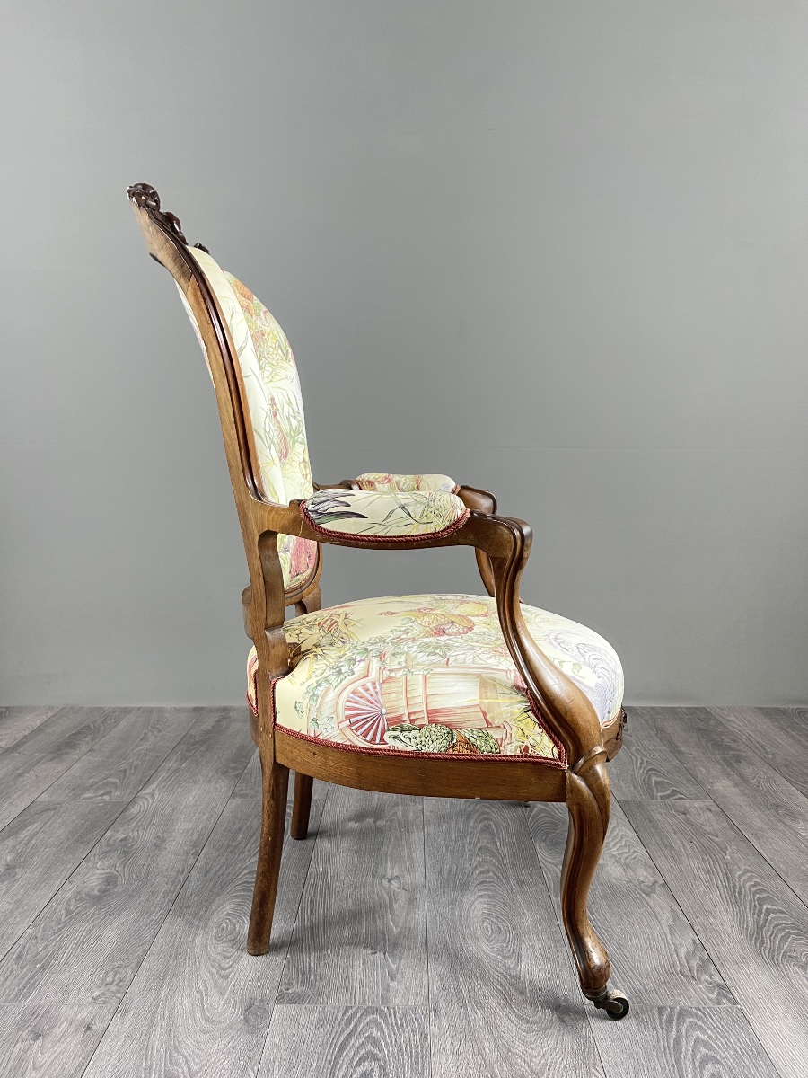 Antique Armchair In Carved Wood, Napoleon III Period, 19th Century-photo-7