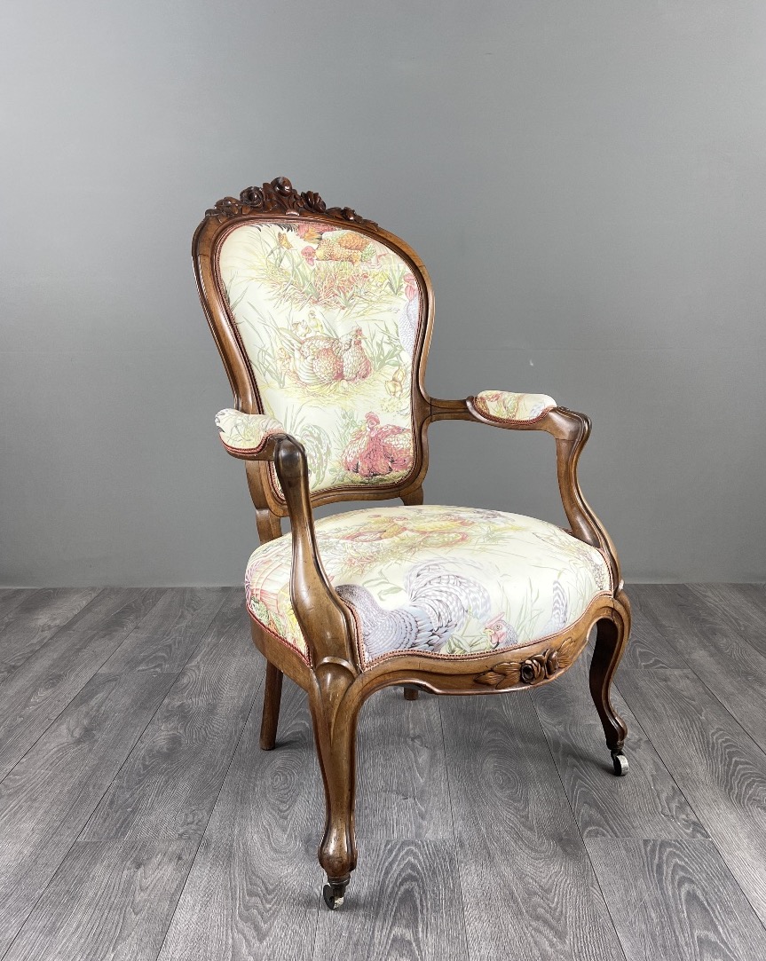 Antique Armchair In Carved Wood, Napoleon III Period, 19th Century