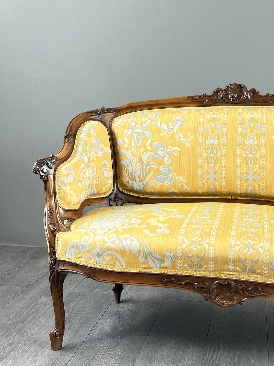 Louis XV Style Salon In Carved Wood, 19th Century-photo-1