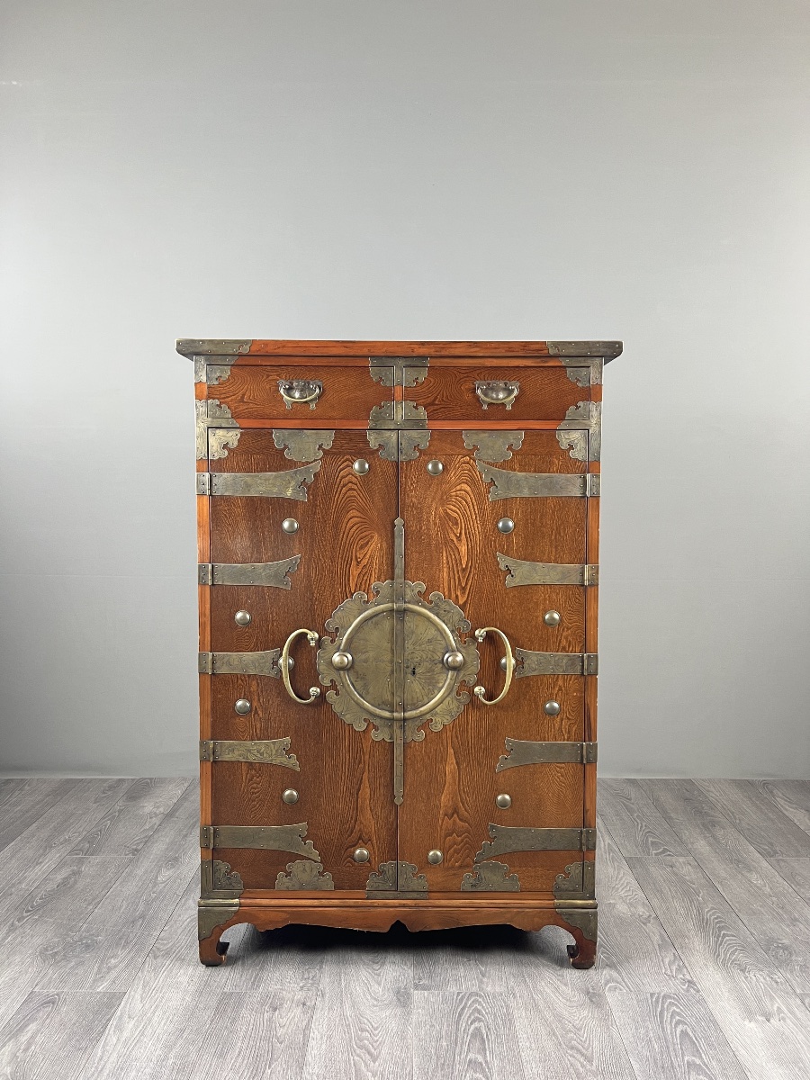 Japanese Tansu Cabinet In Wood With Brass Fittings, Late 19th Century-photo-1