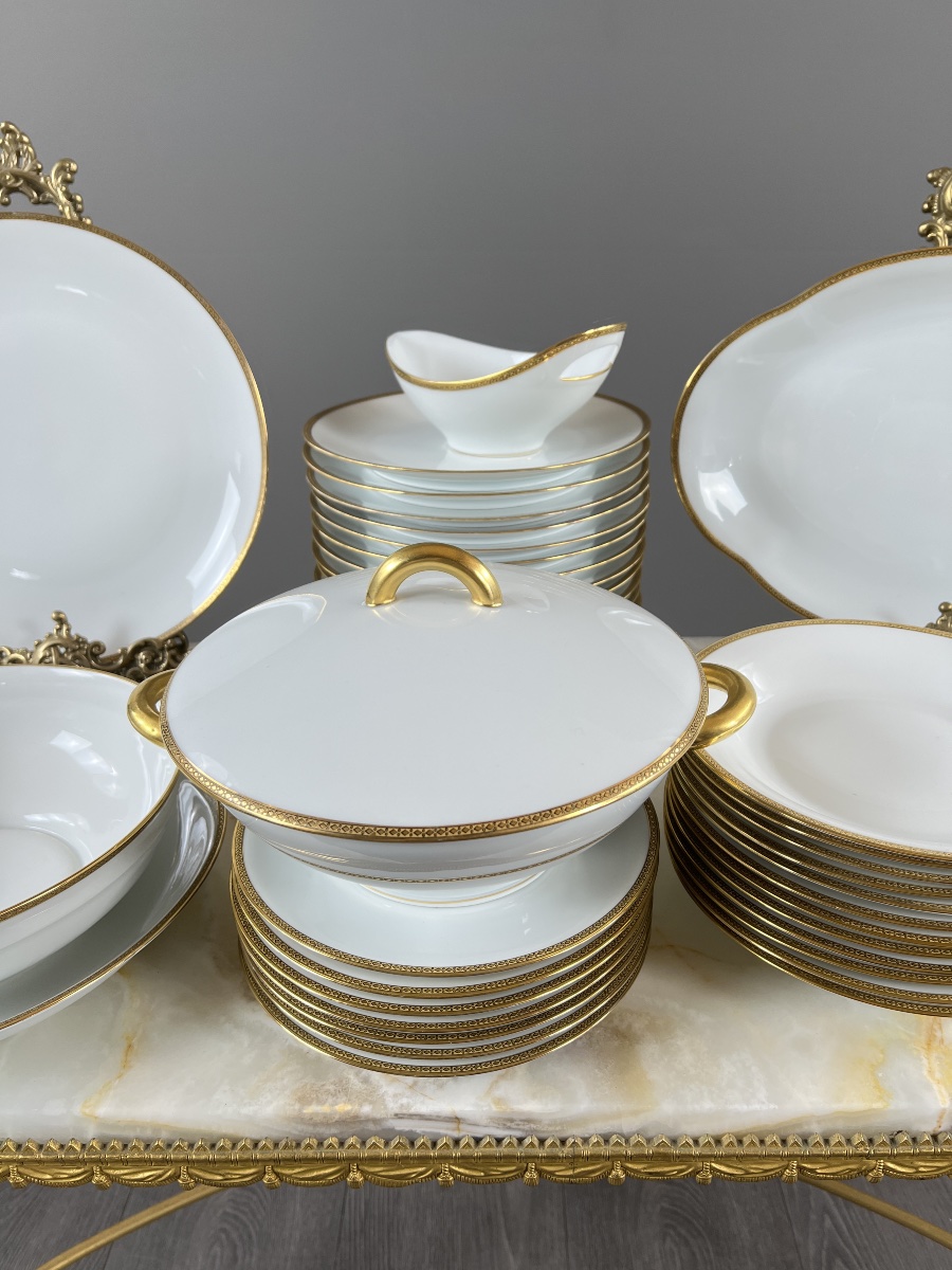 Service de table 45 pièces en porcelaine de Limoges, XXe Siècle-photo-2