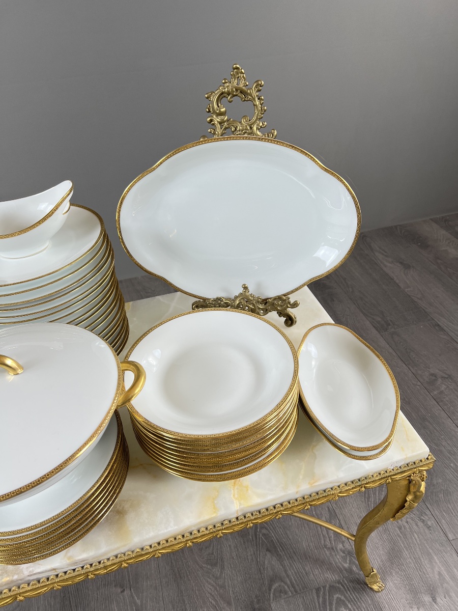 Service de table 45 pièces en porcelaine de Limoges, XXe Siècle-photo-2