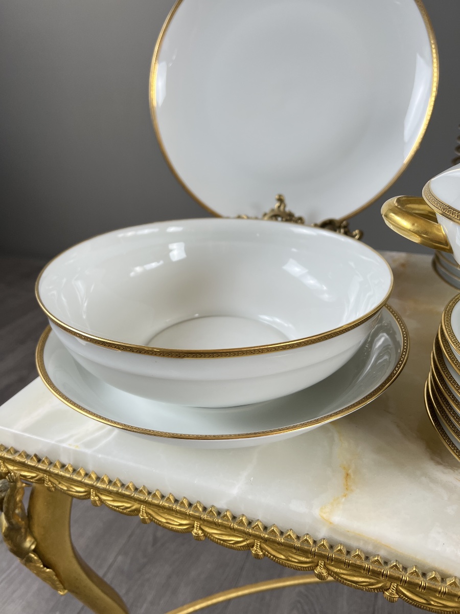 Service de table 45 pièces en porcelaine de Limoges, XXe Siècle-photo-3