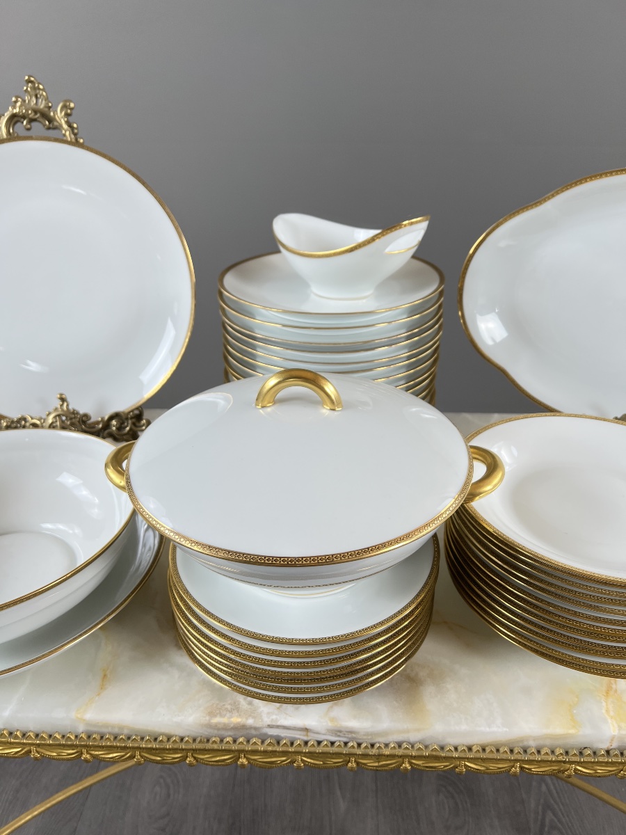 Service de table 45 pièces en porcelaine de Limoges, XXe Siècle-photo-5
