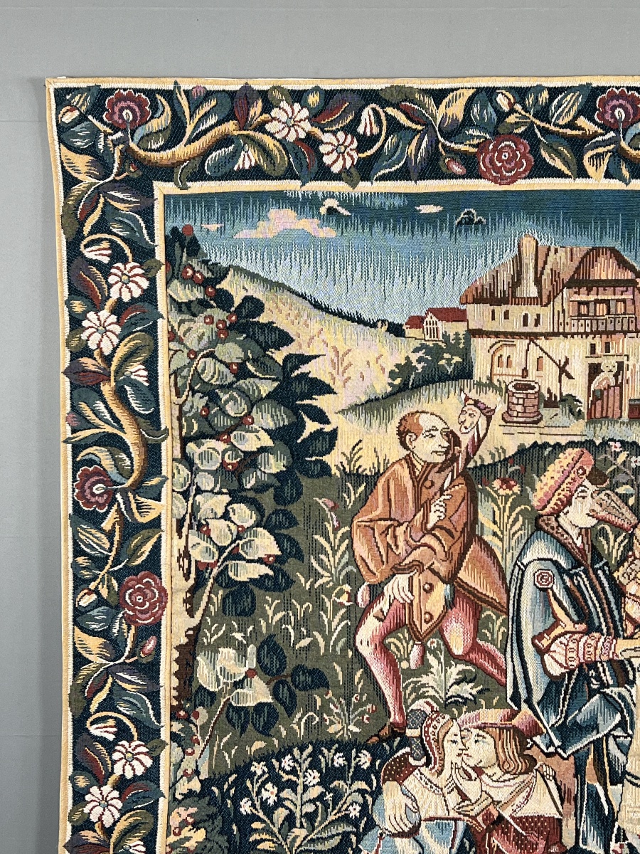 Tapisserie Jacquard « Le Pique-Nique », Fabrication française, XXe Siècle-photo-2
