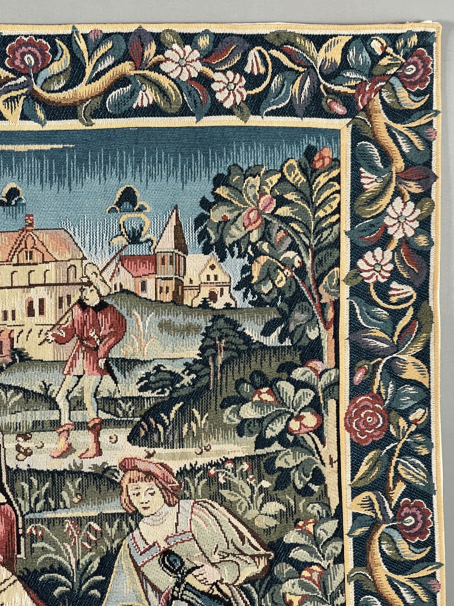Tapisserie Jacquard « Le Pique-Nique », Fabrication française, XXe Siècle-photo-1