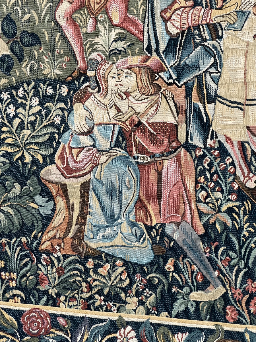 Tapisserie Jacquard « Le Pique-Nique », Fabrication française, XXe Siècle-photo-3