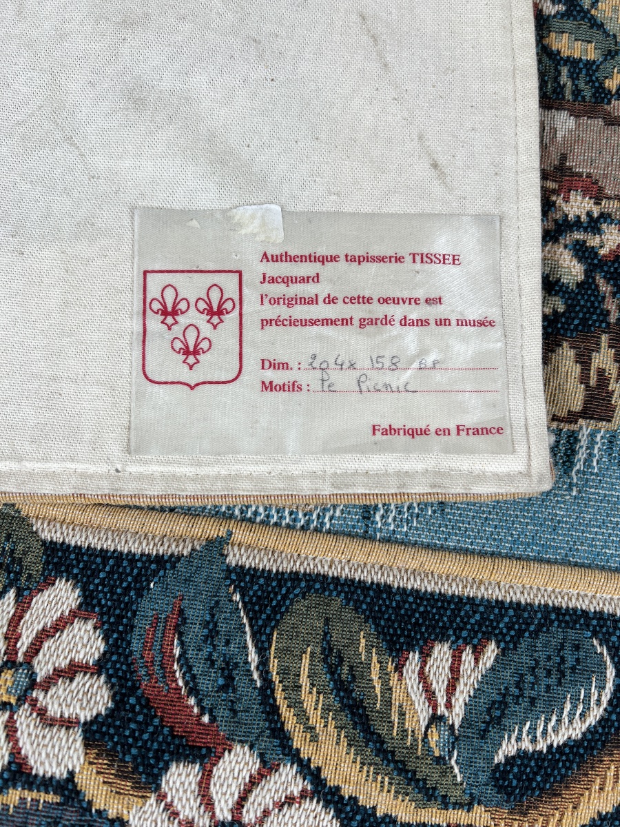 Tapisserie Jacquard « Le Pique-Nique », Fabrication française, XXe Siècle-photo-4