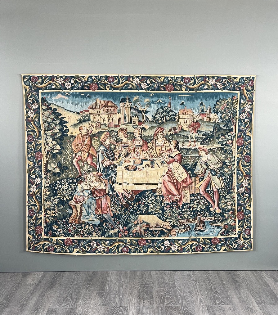 Tapisserie Jacquard « Le Pique-Nique », Fabrication française, XXe Siècle