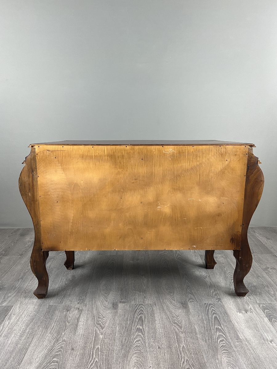 Commode galbée de style Louis XV en bois sculpté, XIXe Siècle-photo-6