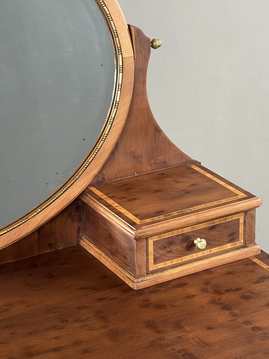 Coiffeuse de style Louis XVI en bois marqueté,  XXe Siècle-photo-3