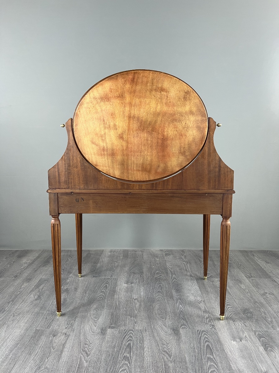 Coiffeuse de style Louis XVI en bois marqueté,  XXe Siècle-photo-7