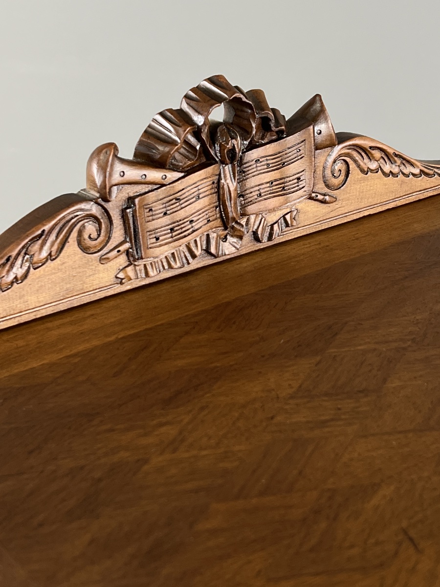 Meuble à musique de style Louis XVI en bois sculpté avec cannage, XIXe Siècle-photo-3
