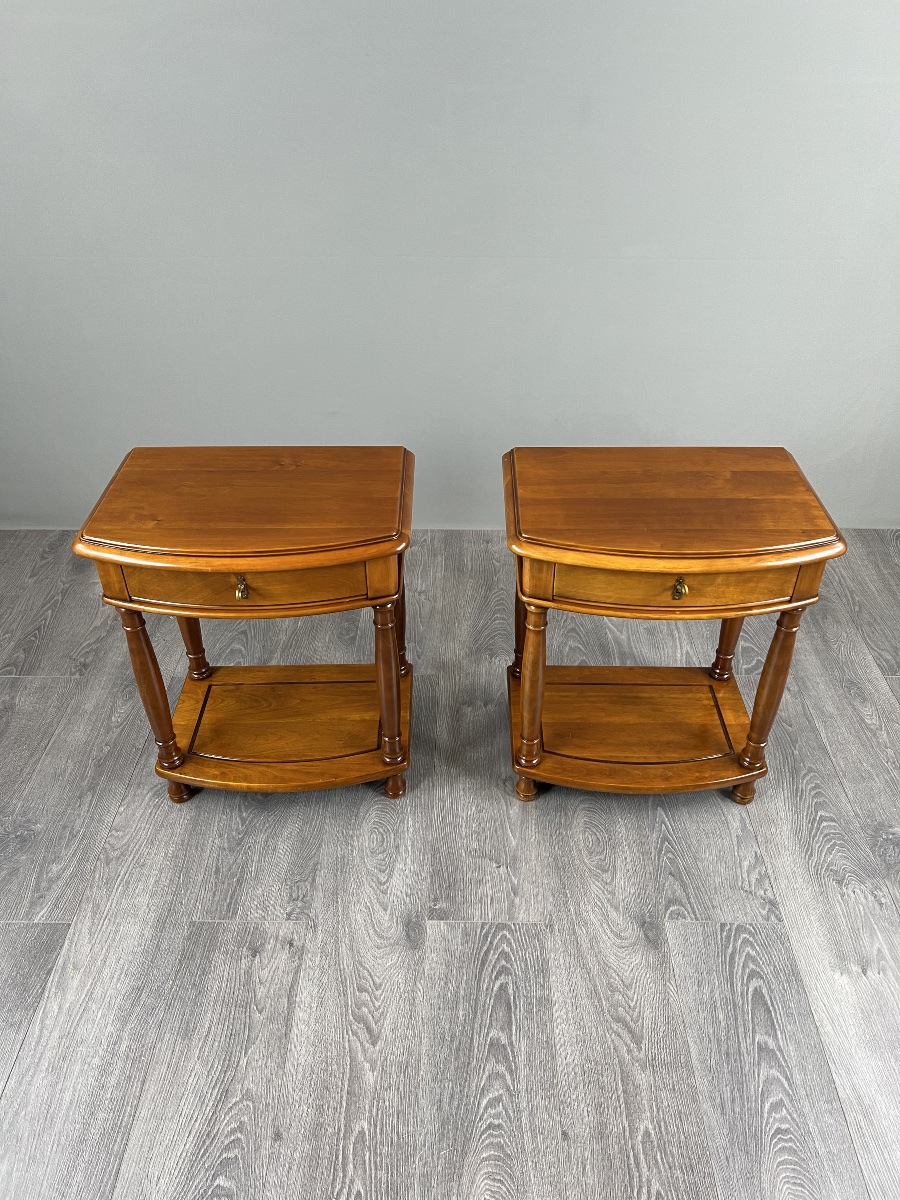 Pair Of Wooden Nightstands, 20th Century-photo-2