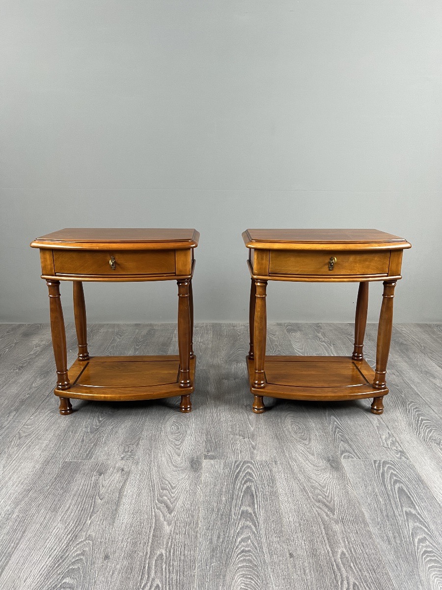 Pair Of Wooden Nightstands, 20th Century-photo-2