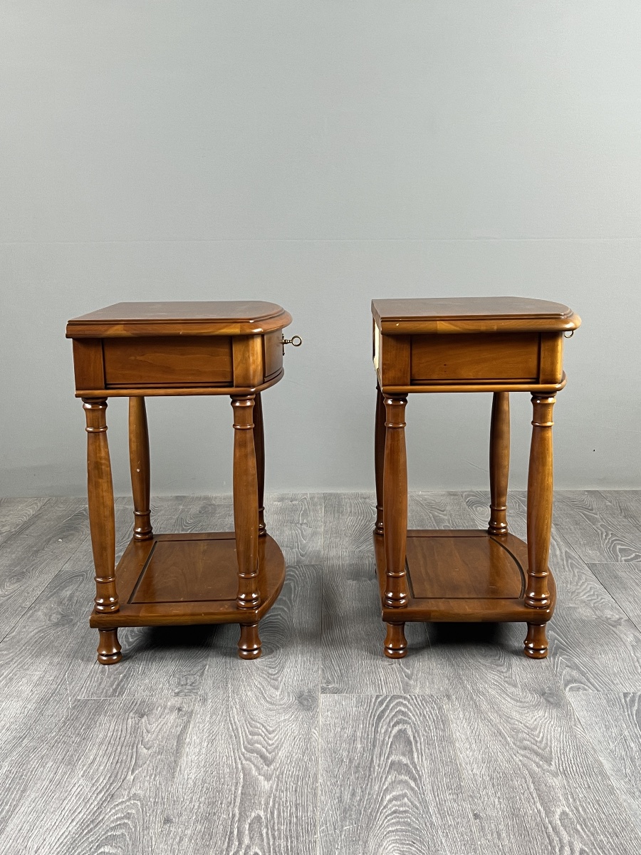 Pair Of Wooden Nightstands, 20th Century-photo-3