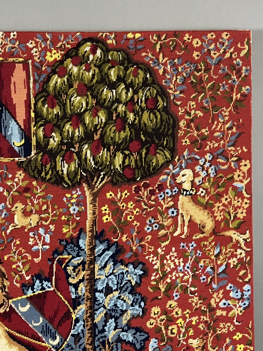 Large Wall Tapestry, “the Lady And The Unicorn,” 20th Century-photo-1
