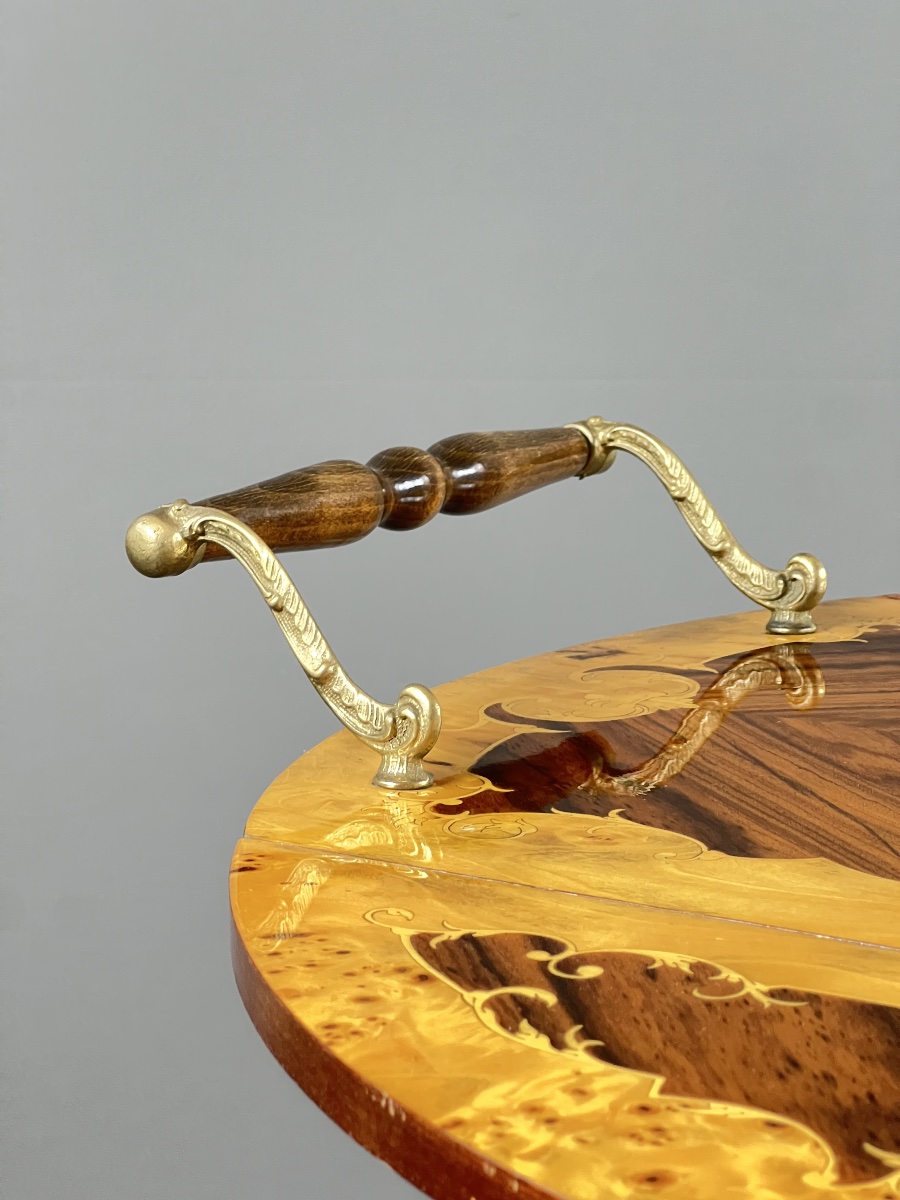 Marquetry Serving Cart, 20th Century-photo-3
