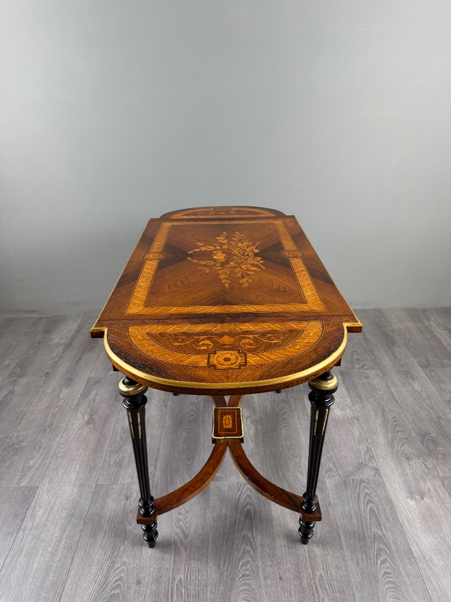 Napoleon III-style Writing Desk With Marquetry, 19th Century-photo-1