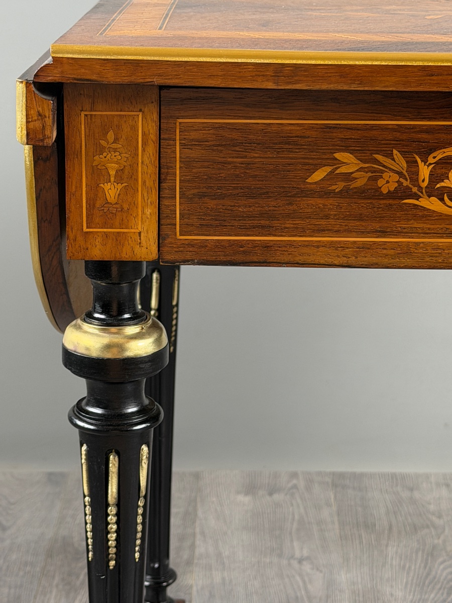 Napoleon III-style Writing Desk With Marquetry, 19th Century-photo-6