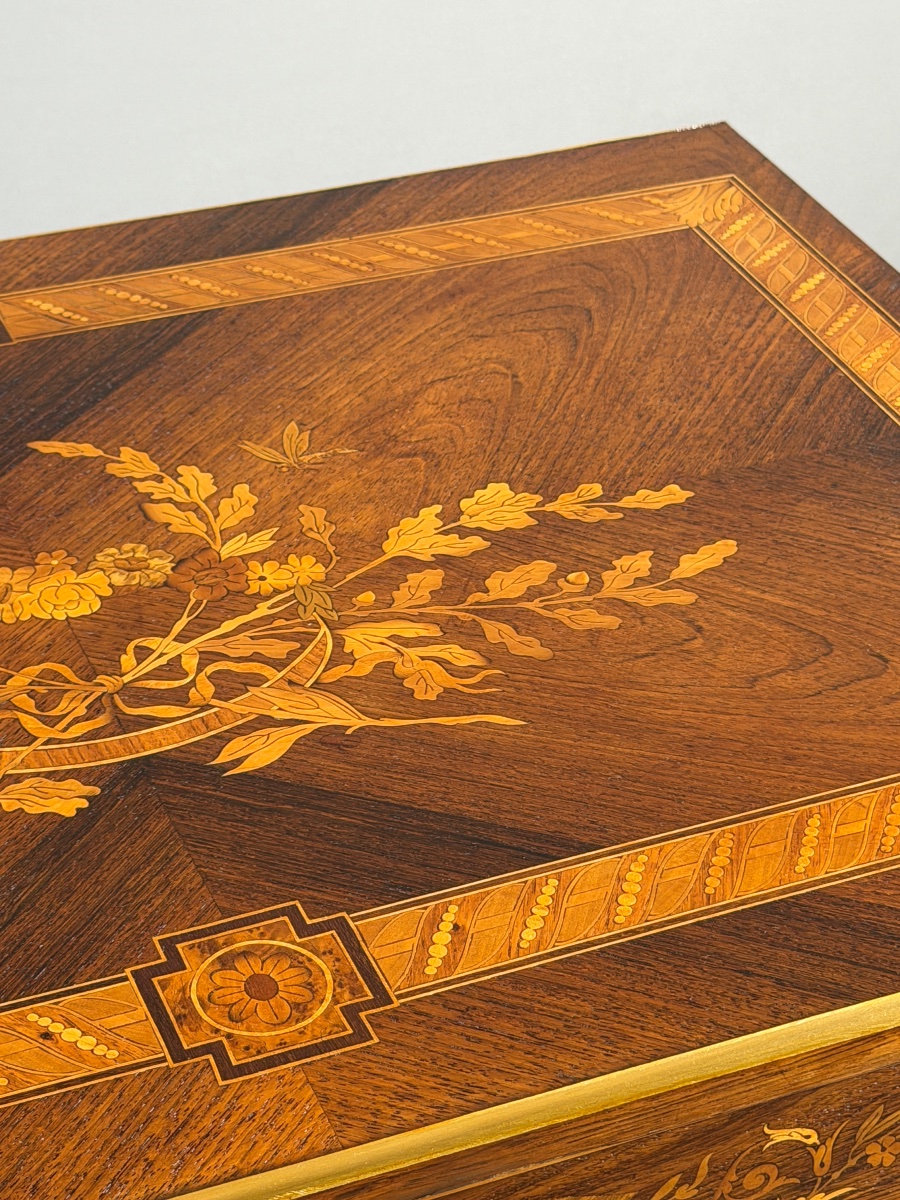 Napoleon III-style Writing Desk With Marquetry, 19th Century-photo-7
