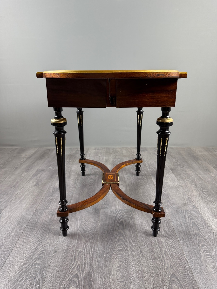 Napoleon III-style Writing Desk With Marquetry, 19th Century-photo-8
