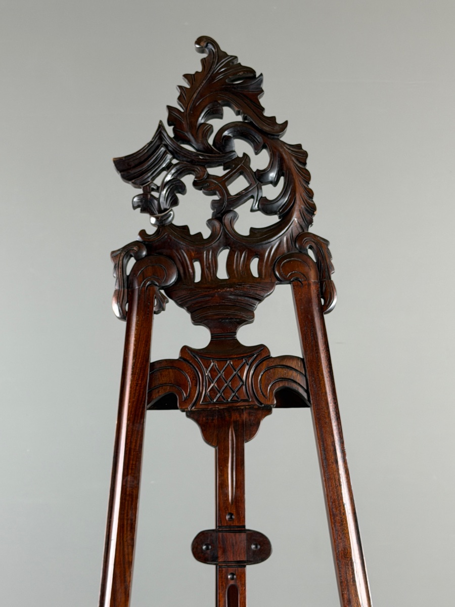 Chevalet en bois sculpté, XIXe siècle-photo-2