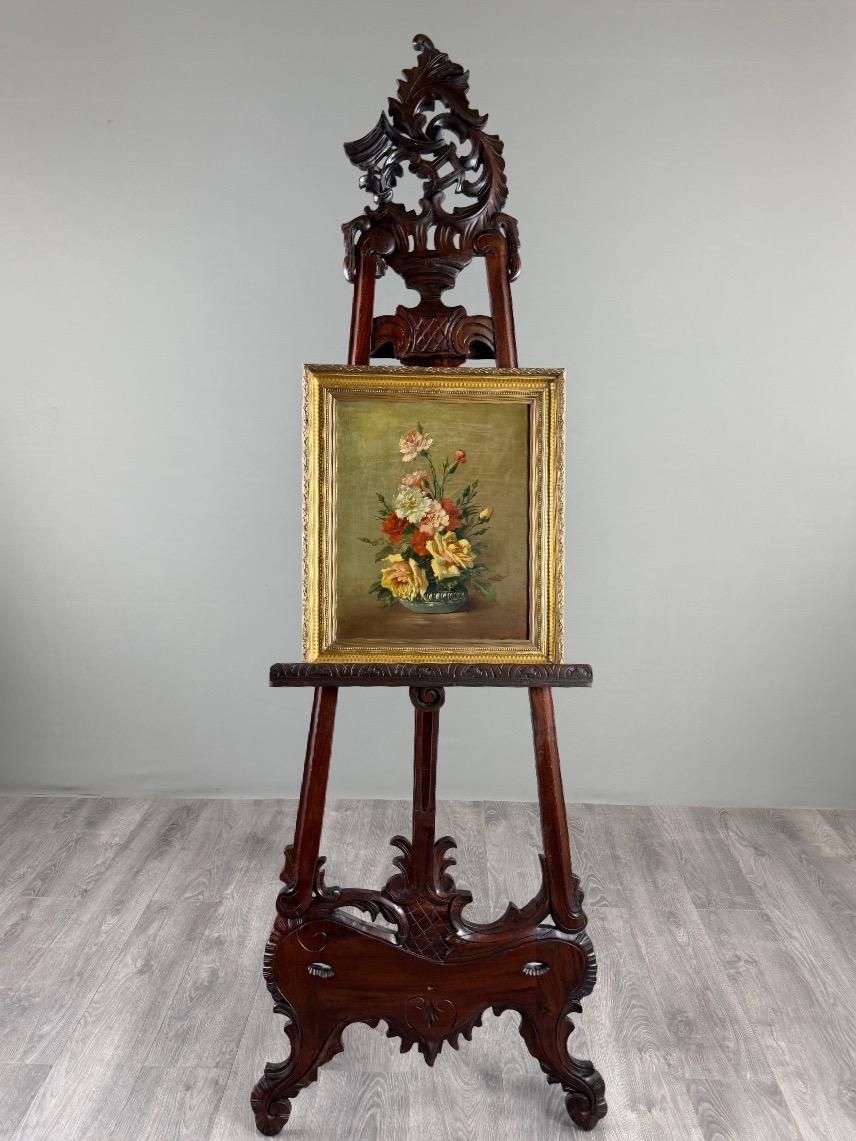 Chevalet en bois sculpté, XIXe siècle-photo-3
