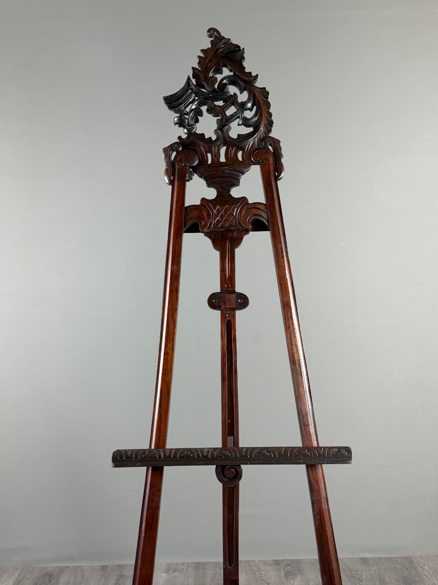 Chevalet en bois sculpté, XIXe siècle-photo-1