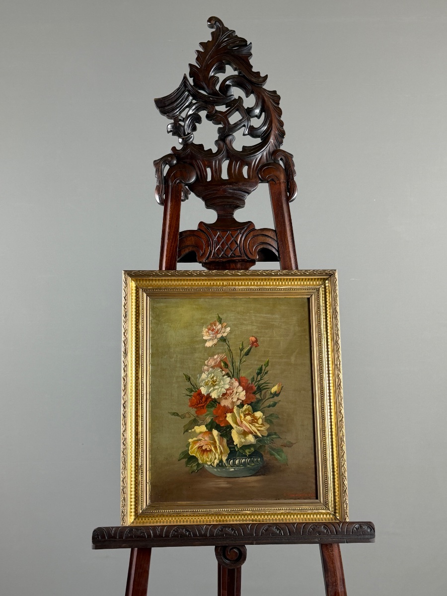 Chevalet en bois sculpté, XIXe siècle-photo-2