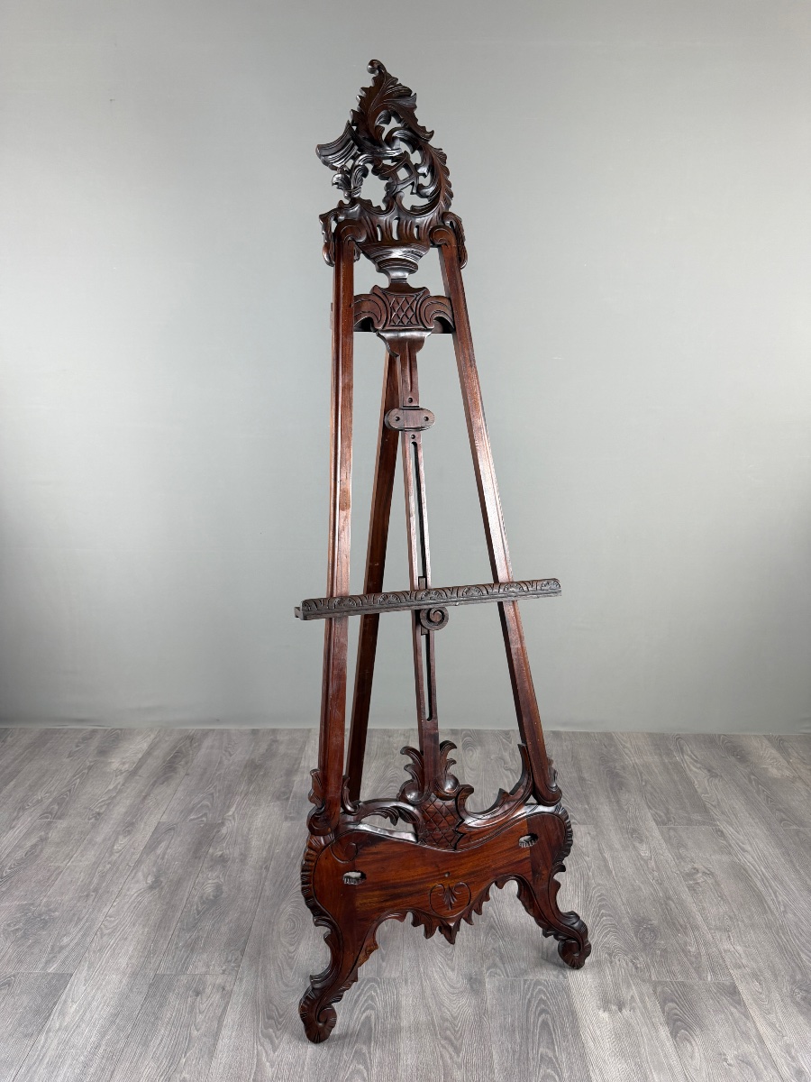 Chevalet en bois sculpté, XIXe siècle-photo-3