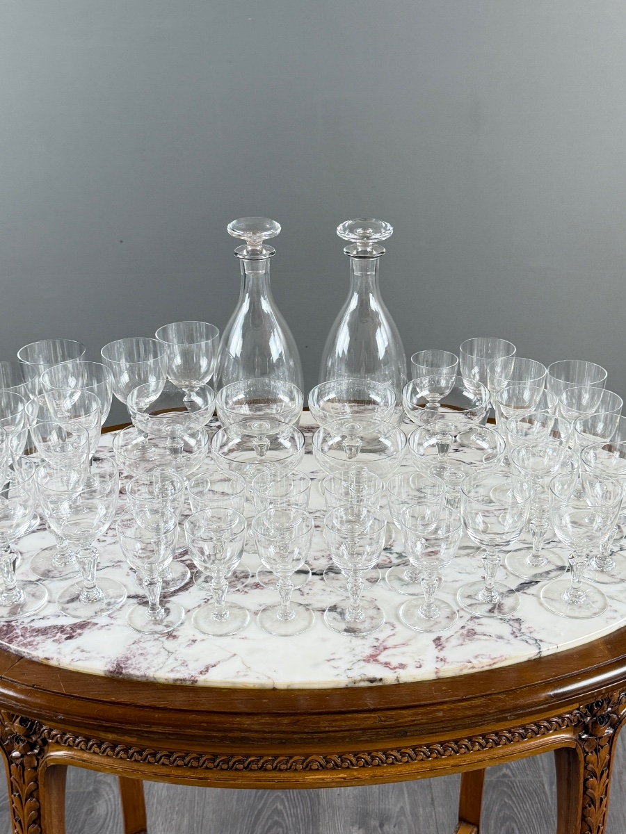 Important 43-piece Baccarat Crystal Glassware Set, 20th Century-photo-3