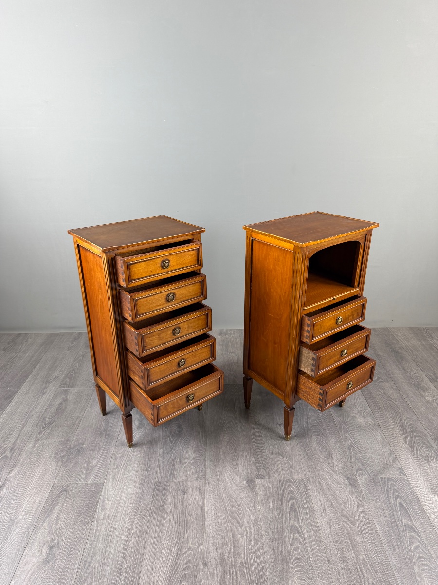 Pair Of Chest Of Drawers, Nightstands, Louis XVI Style, 19th Century-photo-2