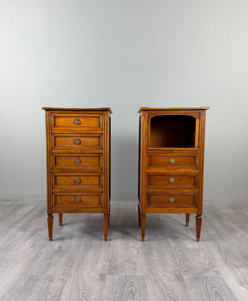 Pair Of Chest Of Drawers, Nightstands, Louis XVI Style, 19th Century