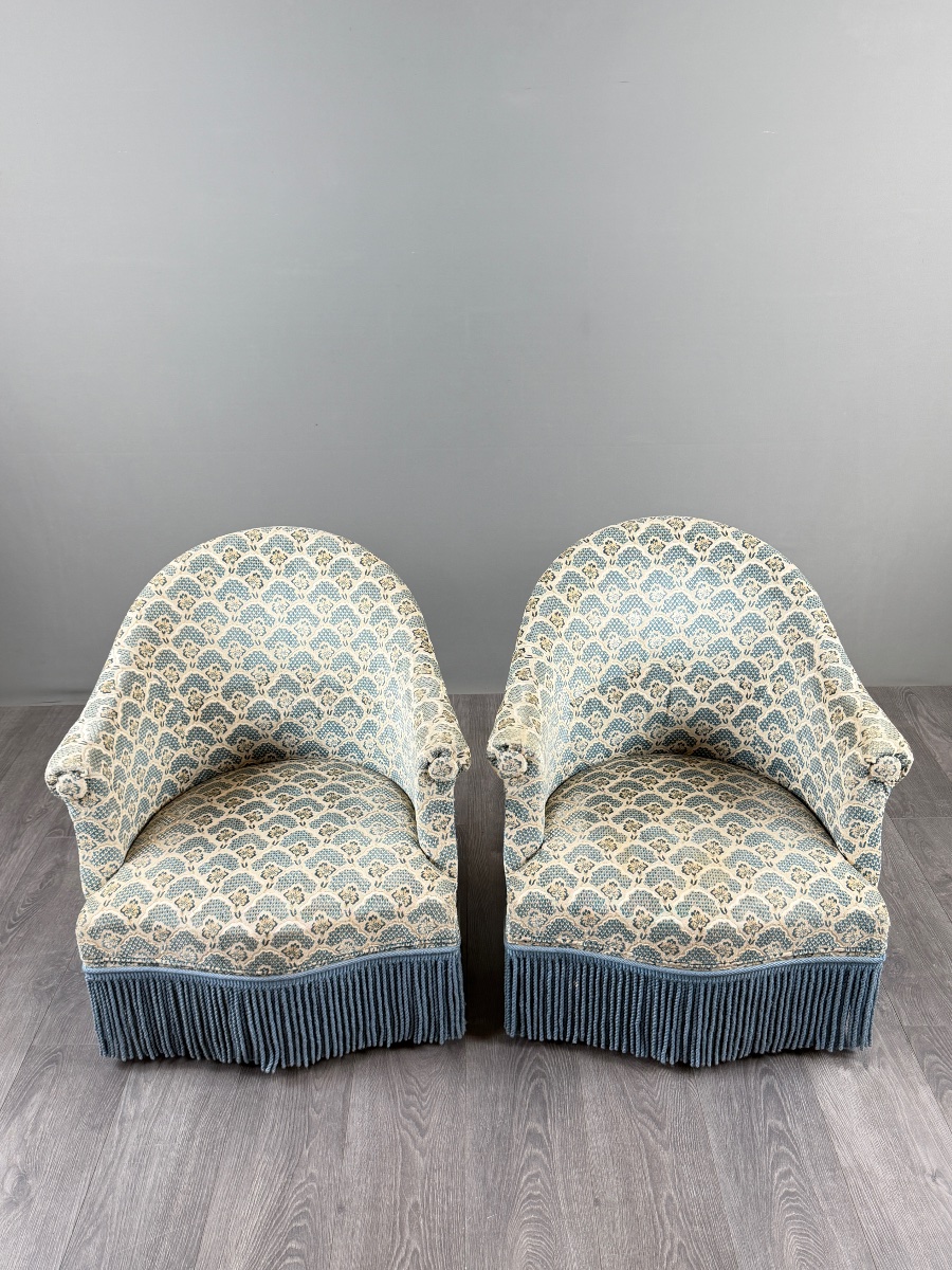 Pair Of Armchairs And Matching Bench, Napoleon III Style, 19th Century-photo-2