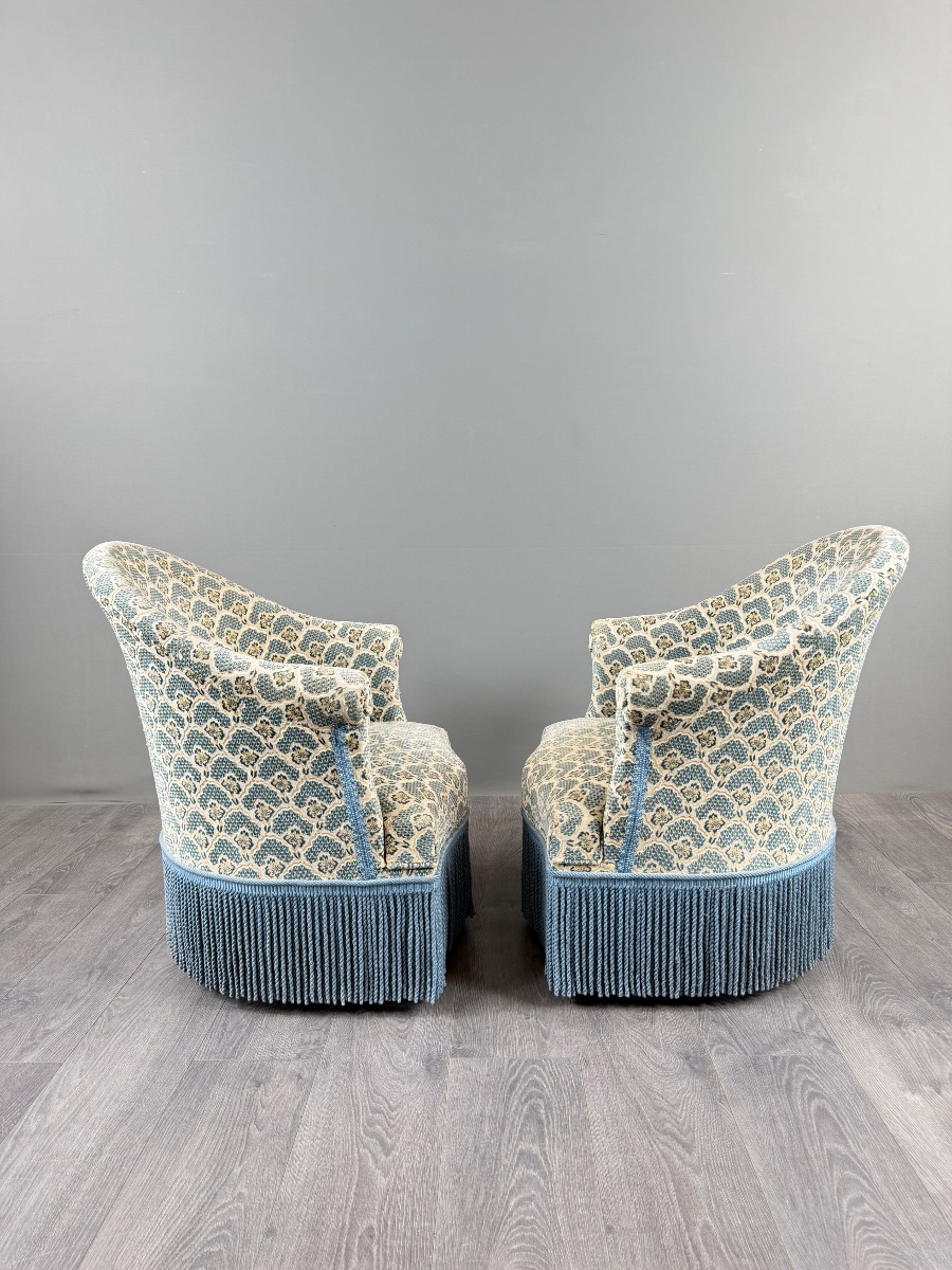 Pair Of Armchairs And Matching Bench, Napoleon III Style, 19th Century-photo-4