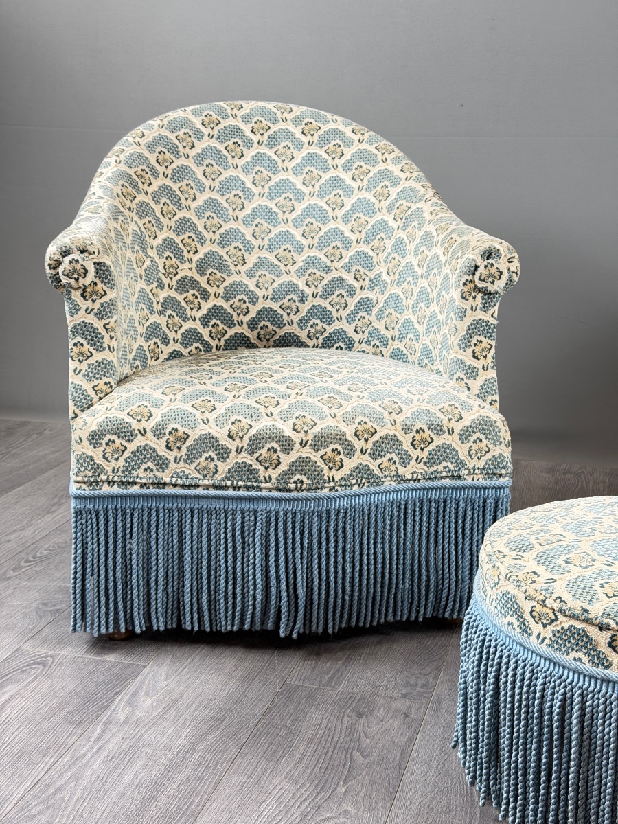 Pair Of Armchairs And Matching Bench, Napoleon III Style, 19th Century-photo-2