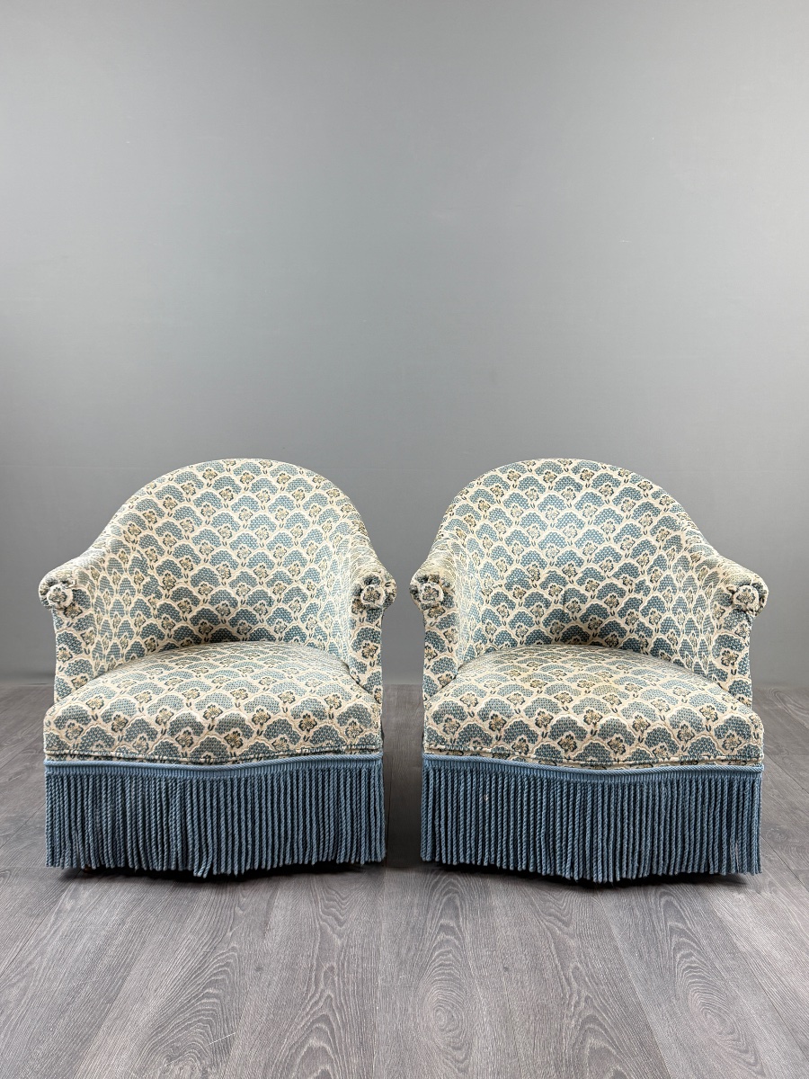 Pair Of Armchairs And Matching Bench, Napoleon III Style, 19th Century-photo-4