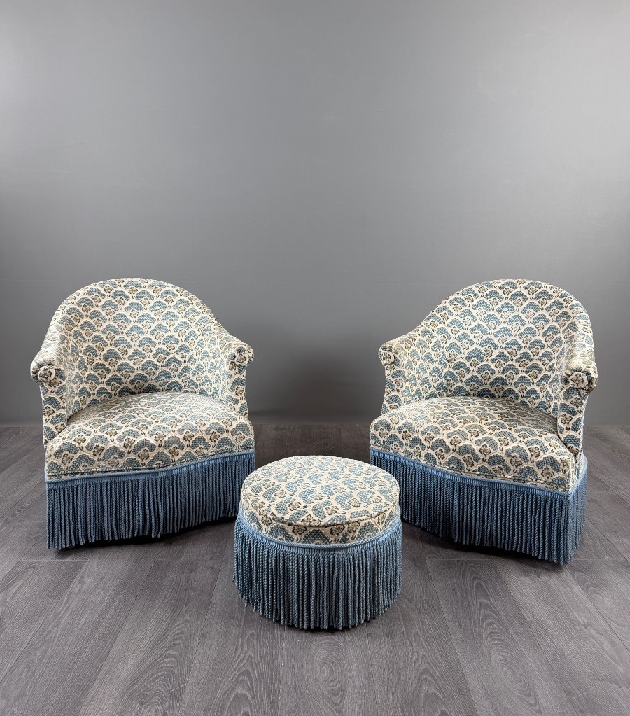 Pair Of Armchairs And Matching Bench, Napoleon III Style, 19th Century
