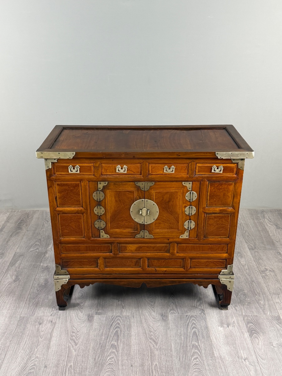 Asian Solid-wood Cabinet, 19th Century-photo-3