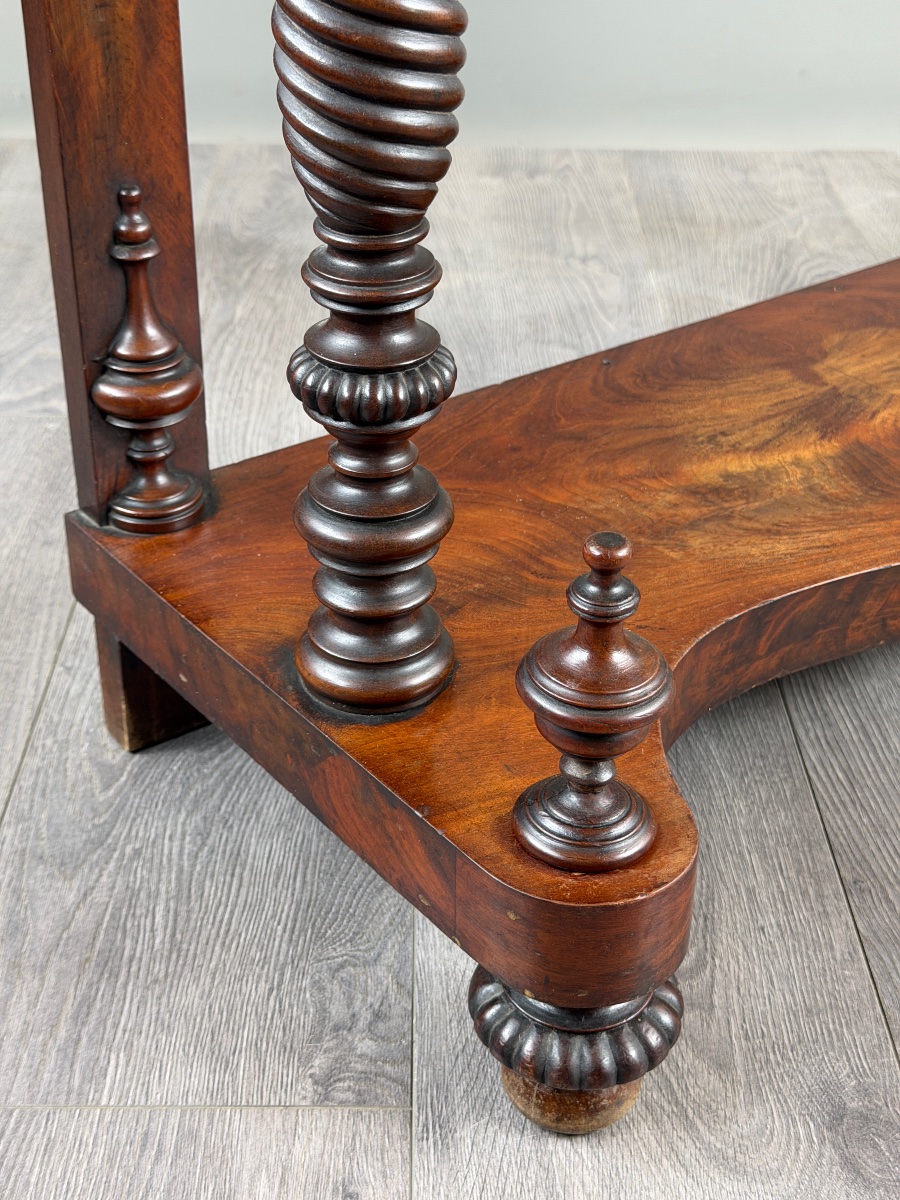 Napoleon III Console Table In Mahogany And White Marble, 19th Century-photo-4