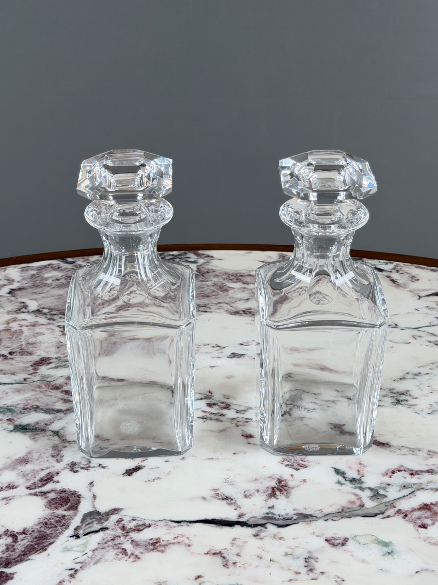 Paire de carafes en cristal de Baccarat, XXe Siècle-photo-3