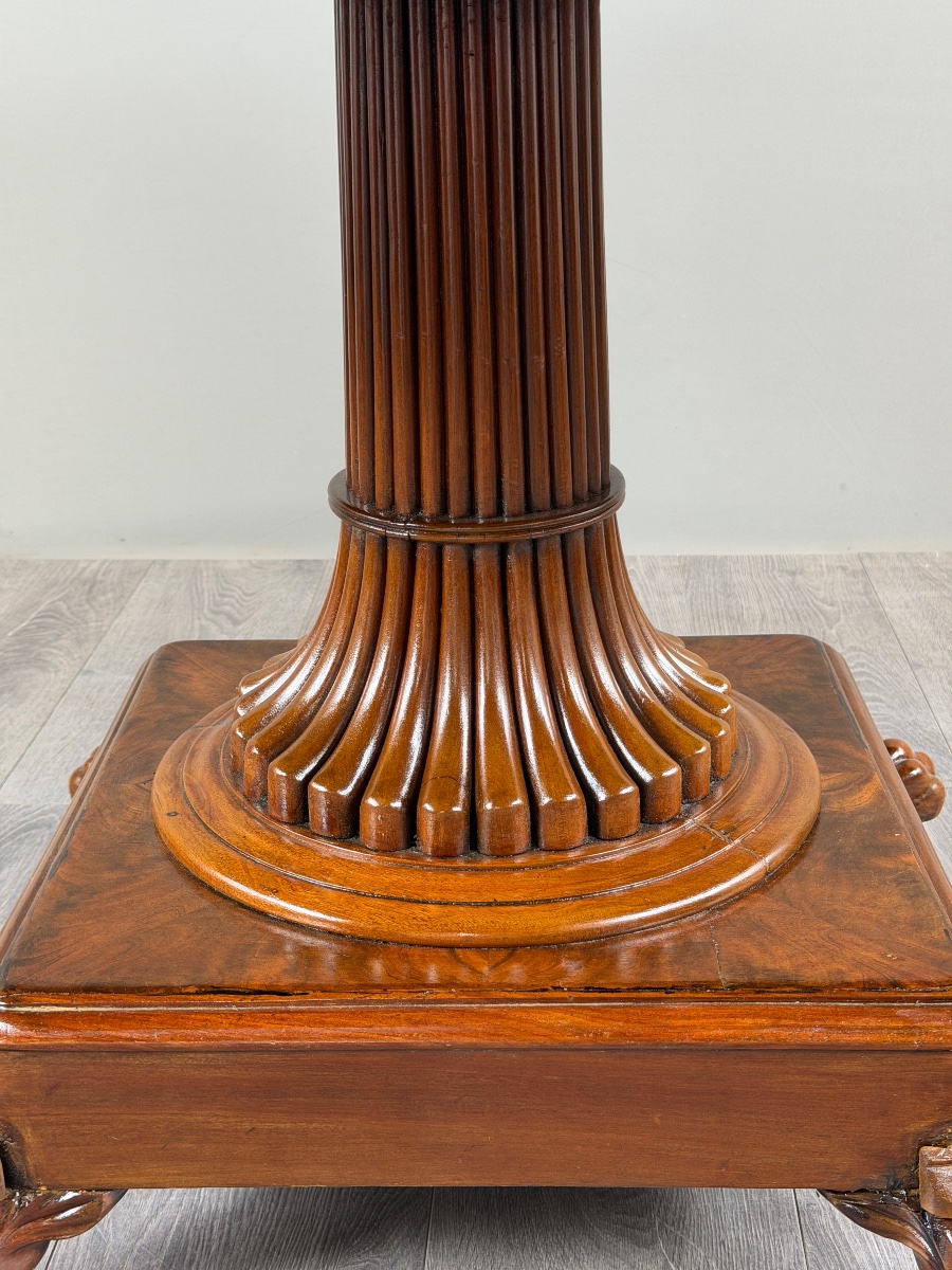 Table ovale de style Empire à pied central, XIXe siècle-photo-4
