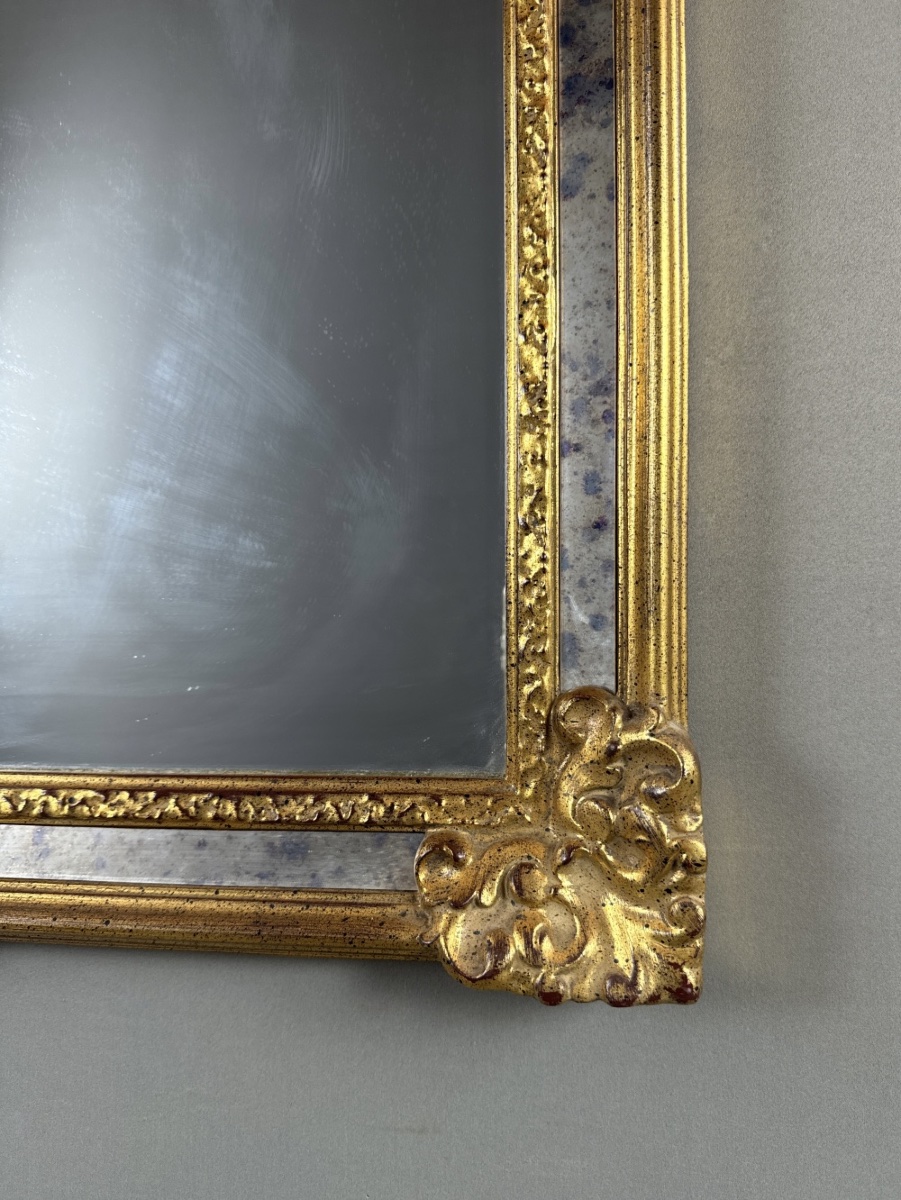Carved And Gilded Wooden Mirror In The Louis XV Style, 20th Century-photo-3