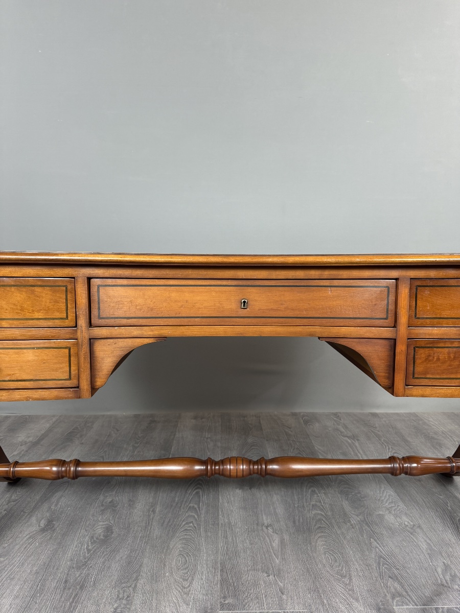 Flat Mahogany Desk In The English Style, 20th Century-photo-2