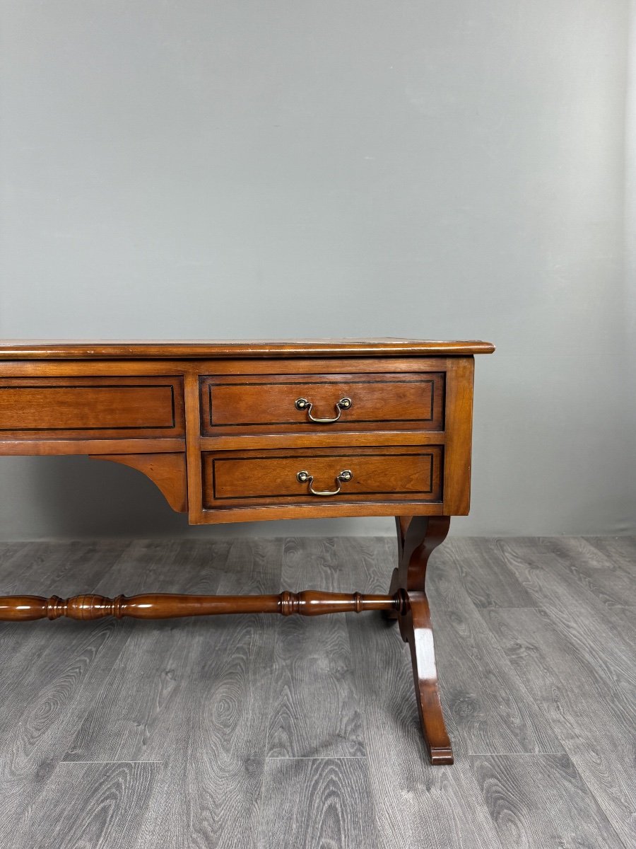 Flat Mahogany Desk In The English Style, 20th Century-photo-7