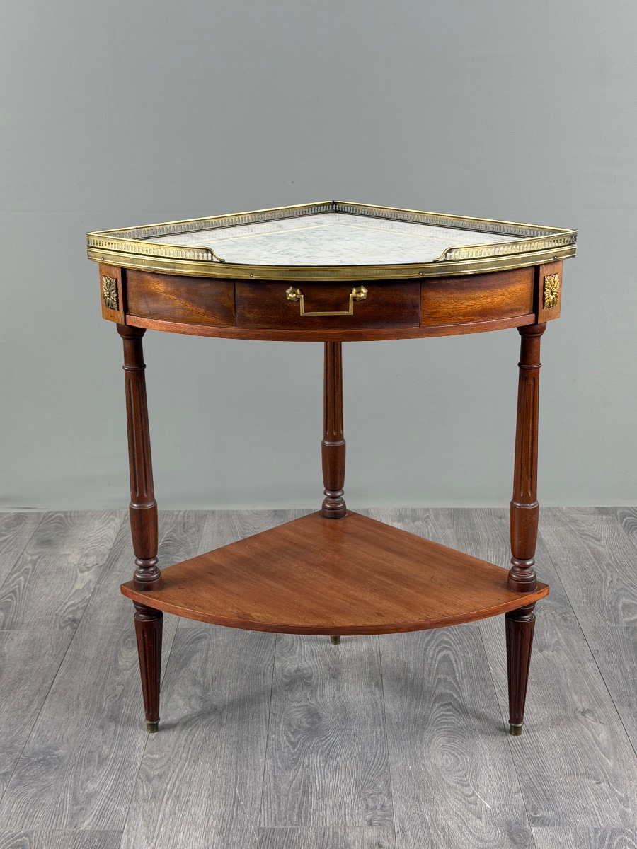 Table d’appoint d’angle de style Louis XVI, XIXe siècle-photo-2
